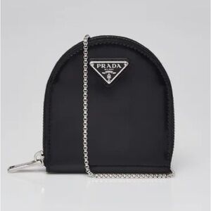 Prada Black Mini Bag with Dome Shape and Silver Zipper